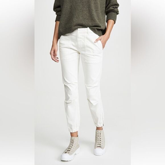 NILI LOTAN Cropped Military Pant in Eggshell - Picture 3 of 15